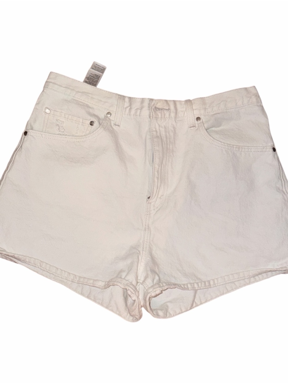 High-Waist White Denim Shorts - Classic Summer Staple
